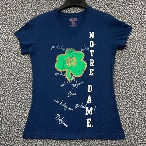 Notre Dame Fighting Irish Shirt Youth Medium Blue E5 NCAA Short Sleeve Cotton M